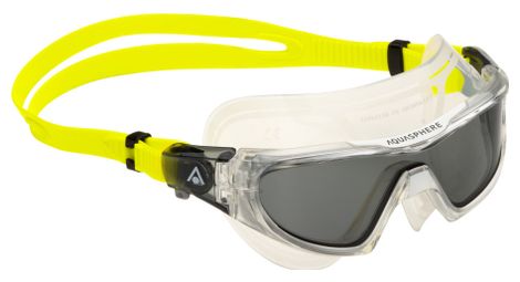 Masque de natation aquasphere vista pro a transparent jaune verres dark