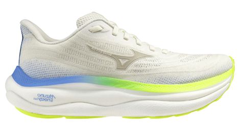 Chaussures Running Mizuno Wave Sky 9 Blanc/Bleu/Jaune Femme