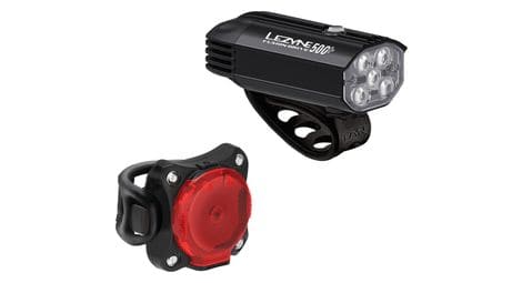 Lezyne fusion drive 500+ / zecto drive 200+ par luces de bicicleta negro