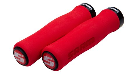 Sram paire de grips contour mousse lock on rouge noir