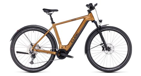 Cube nuride hybrid exc 750 allroad bicicletta elettrica ibrida shimano deore 12s 750 wh 29'' caramello marrone 2023