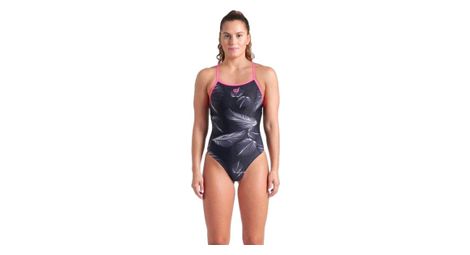 Arena frozen leaves swimsuit black/pink women's