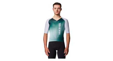 Maillot Manches Courtes Van Rysel RCR-F Blanc/Vert Homme