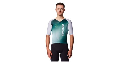 van rysel rcr f men s short sleeve jersey white green