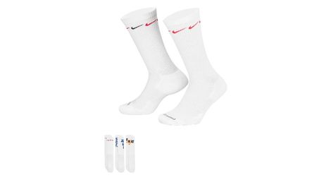 Calzini nike everyday plus cushioned (3 paia) bianco unisex