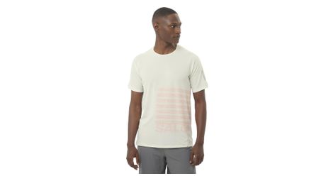 Maillot de manga corta salomon sense aero graphic blanco/rojo para hombre
