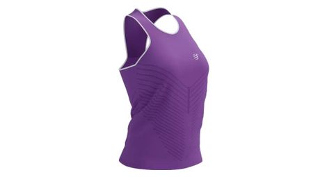 Débardeur compressport performance singlet femme violet/blanc 