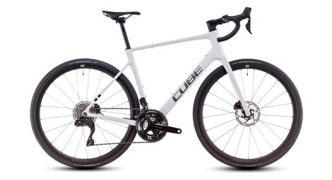 Vélo de route cube attain c:62 slx shimano 105 di2 12v 700 mm blanc cotton gris 2025