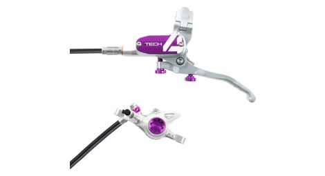 Frein arrière hope tech4 x2 argent / violet durite standard