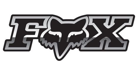 Fox racing shox logo fox silver stickers