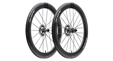 pair of scope artech 6 disc wheels 700mm 12x100 12x142mm centerlock black white