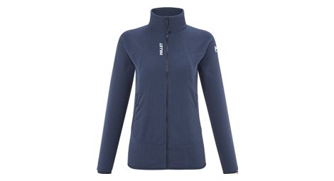 Langärmeliges fleece für frauen millet k lightgrid blau m