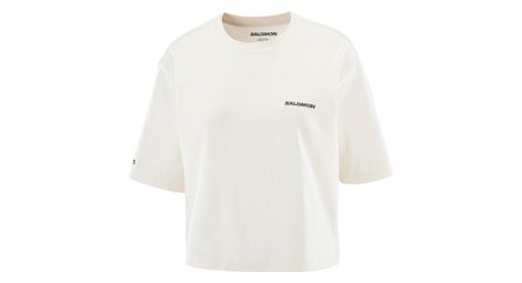 T-shirt crop salomon logo tee beige femme