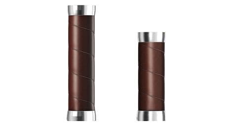 Paire de grips brooks england slender leather grips 130/100 mm marron