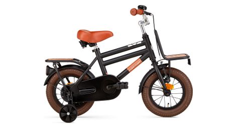 Velo enfant supersuper cooper bamboo 12 pouces noir mat