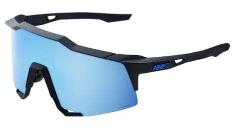 Lunettes 100% speedcraft matte noir- verres miroir multicouche bleu hiper