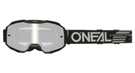 Máscara o'neal b-10 negro sólido lente espejo plateado