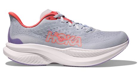 hoka mach 6 running shoes blue pink women s