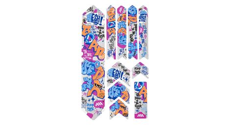 Amstyle-kit protection de cadre - extra 10pcs born to be rider bleu