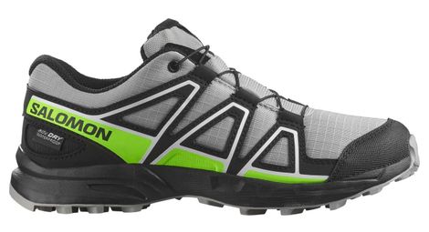 Chaussures Trail Salomon Speedcross Waterproof Gris/Vert Enfant