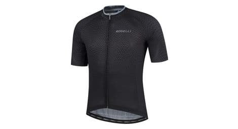 Maillot manches courtes velo rogelli weave - homme - noir/gris