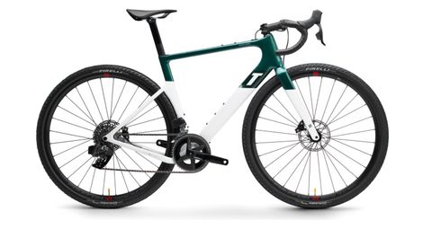 Gravel bike 3t exploro race sram force etap axs 12v 700 mm vert emerald blanc 2022