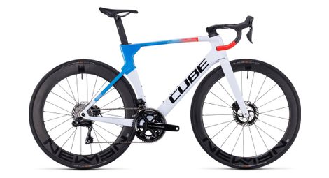 Cube litening aero c:68x slt bicicleta de carretera shimano dura-ace di2 12s 700 mm teamline gris azul rojo 2024 56 cm / 176-182 cm