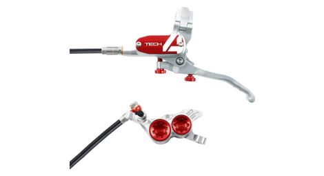 Frein arriere hope tech4 v4 argent rouge durite standard