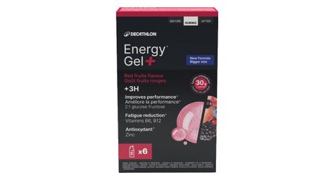 Gels énergétiques decathlon nutrition energy gel+ fruits rouges - 6x35ml