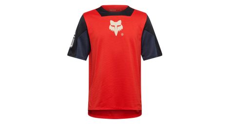 fox defend elevated junior short sleeve jersey red