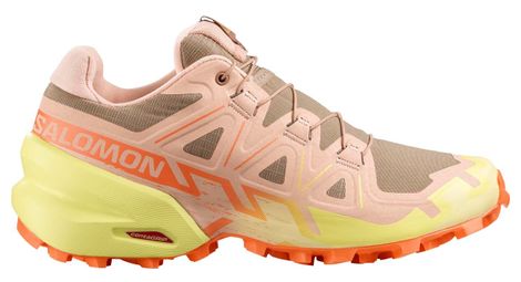 salomon speedcross 6 pink yellow women s trail running shoes