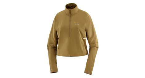 Haut 1/2 zip salomon sense aero hybrid marron brownfemme