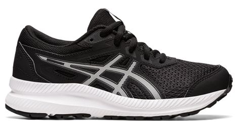Asics contend 8 gs running shoes black white child