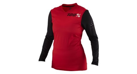 100% ridecamp womens longsleeve jersey rosso s