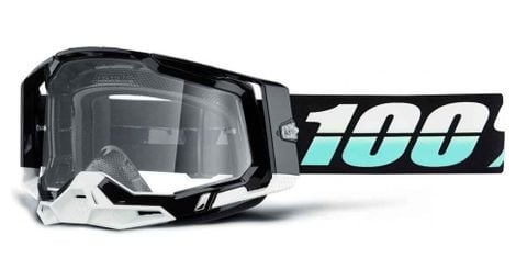 Arkana 100% racecraft 2 goggle zwart wit - heldere lens