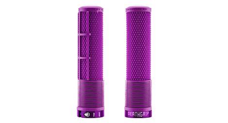 Par de puños DMR DeathGrip2 Flangeless Lock-On de 135 mm, color violeta