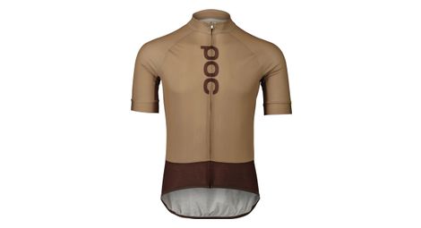 Maillot de manga corta poc essential road logo marrón claro/oscuro xl