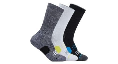 3 paar hoka multicolour halfhoge sokken unisex