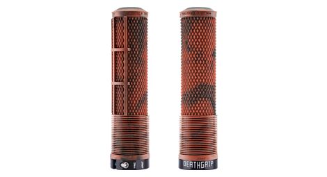 Par de puños DMR DeathGrip2 Flangeless Lock-On de 135 mm, color marrón mármol