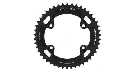 PLATEAU GRAVEL 4BRA D.110 POUR SHIMANO GRX DOUBLE TA X110 EXTERIEUR 46DTS COMPATIBLE RX600-RX810 NOIR 10-11V.