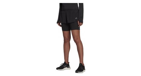 Pantaloncini adidas run it 2-in-1 neri da donna