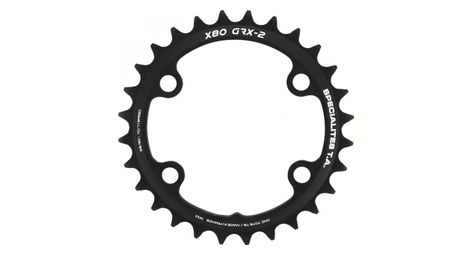 PLATEAU GRAVEL 4BRA D.80 POUR SHIMANO GRX DOUBLE TA X80 28DTS INTERIEUR COMPATIBLE RX600-RX810 NOIR 10-11V.