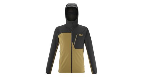 Veste softshell millet magma shield hoodie marron noir