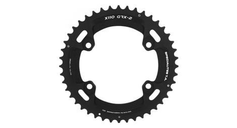plateau gravel 4bra d 110 pour shimano grx double ta x110 exterieur 44dts compatible rx600 rx810 noir 10 11v