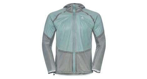 Veste imperméable odlo dual dry waterproof femme gris bleu 