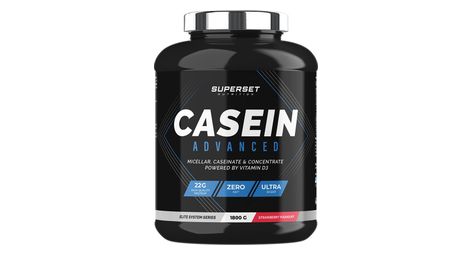 100% Casein Advanced (1,8kg) - Superset Nutrition - Fraise Yogourt - Caséines