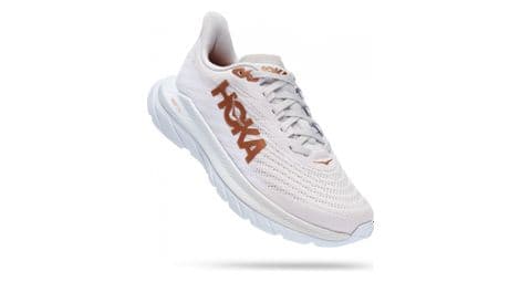 Hoka mach 5 running shoes white bronze women's