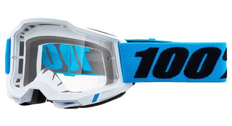 100% accuri 2 white blue goggle / clear lenses