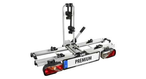 Porte-vélos sur boule d'attelage eufab premium prise 13 broches - 2 vélos (compatible e-bikes) noir argent