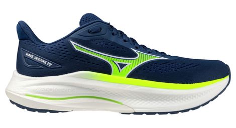 mizuno wave inspire 22 running shoes for men blue yellow